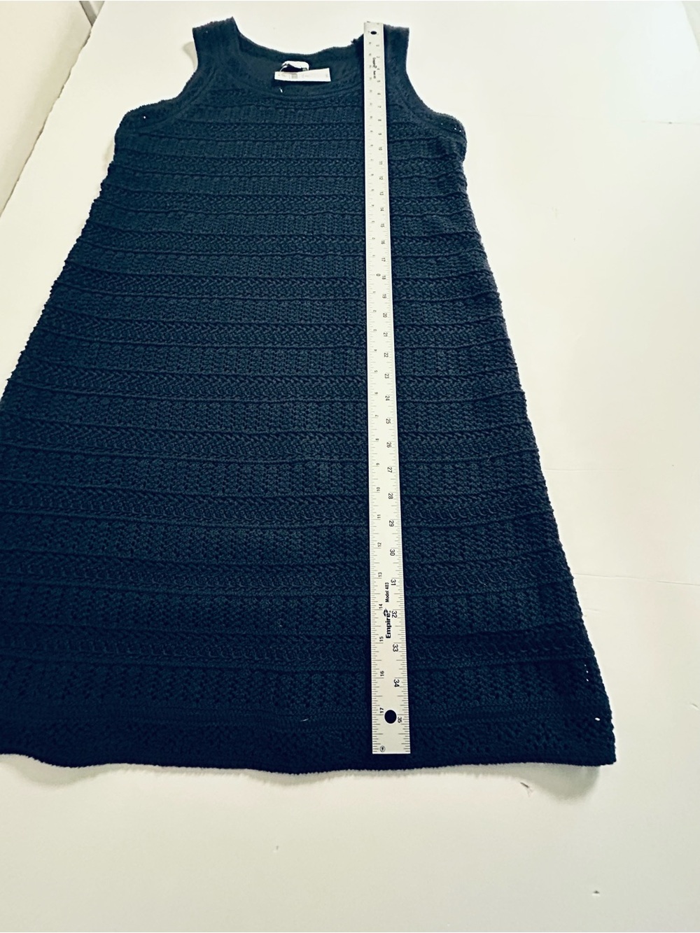 NWT J. Jill Navy Crochet Knit Sleeveless Mini Dress - Picture 7 of 12